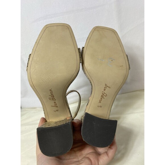 Sam Edelman Daniella Block Heel Sandal in Snakeskin Size 6 Wide - Picture 7 of 8
